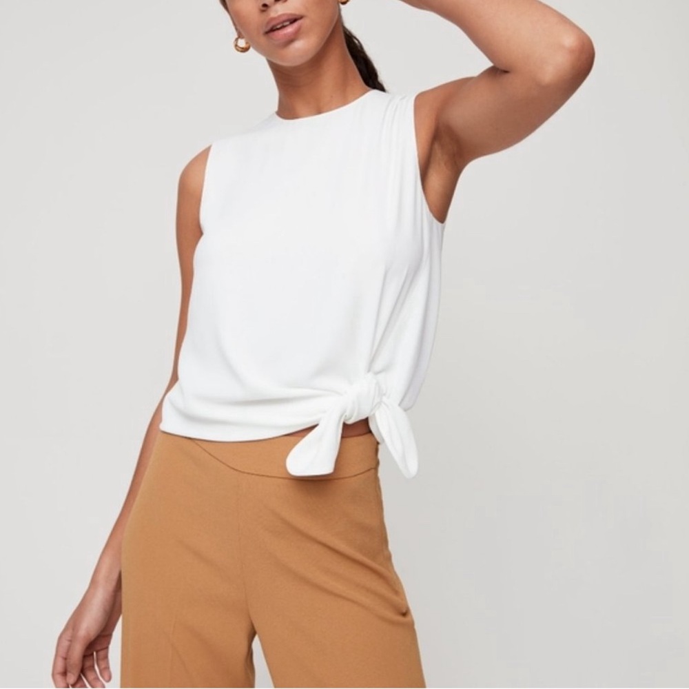 Babaton Hopkins Tie front sleeveless blouse XS.